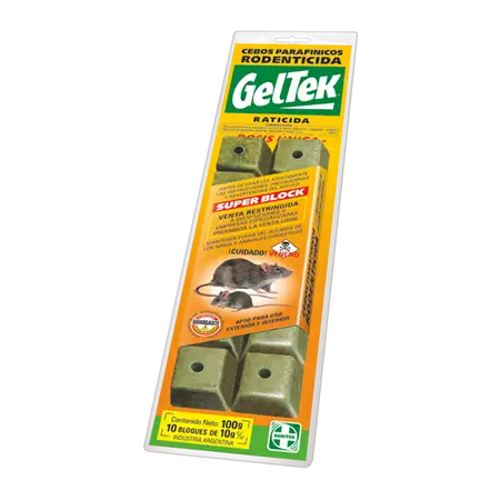 RATICIDA GELTEK X10 BLOQUES X 10GR C/U